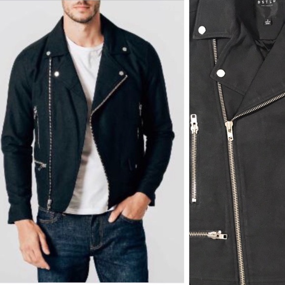 DSTLD Men’s Moto Jacket Black Medium - Picture 10 of 10